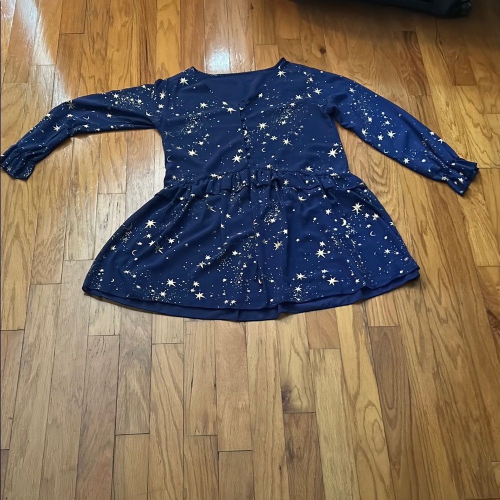 Navy Blue Star Print Dress